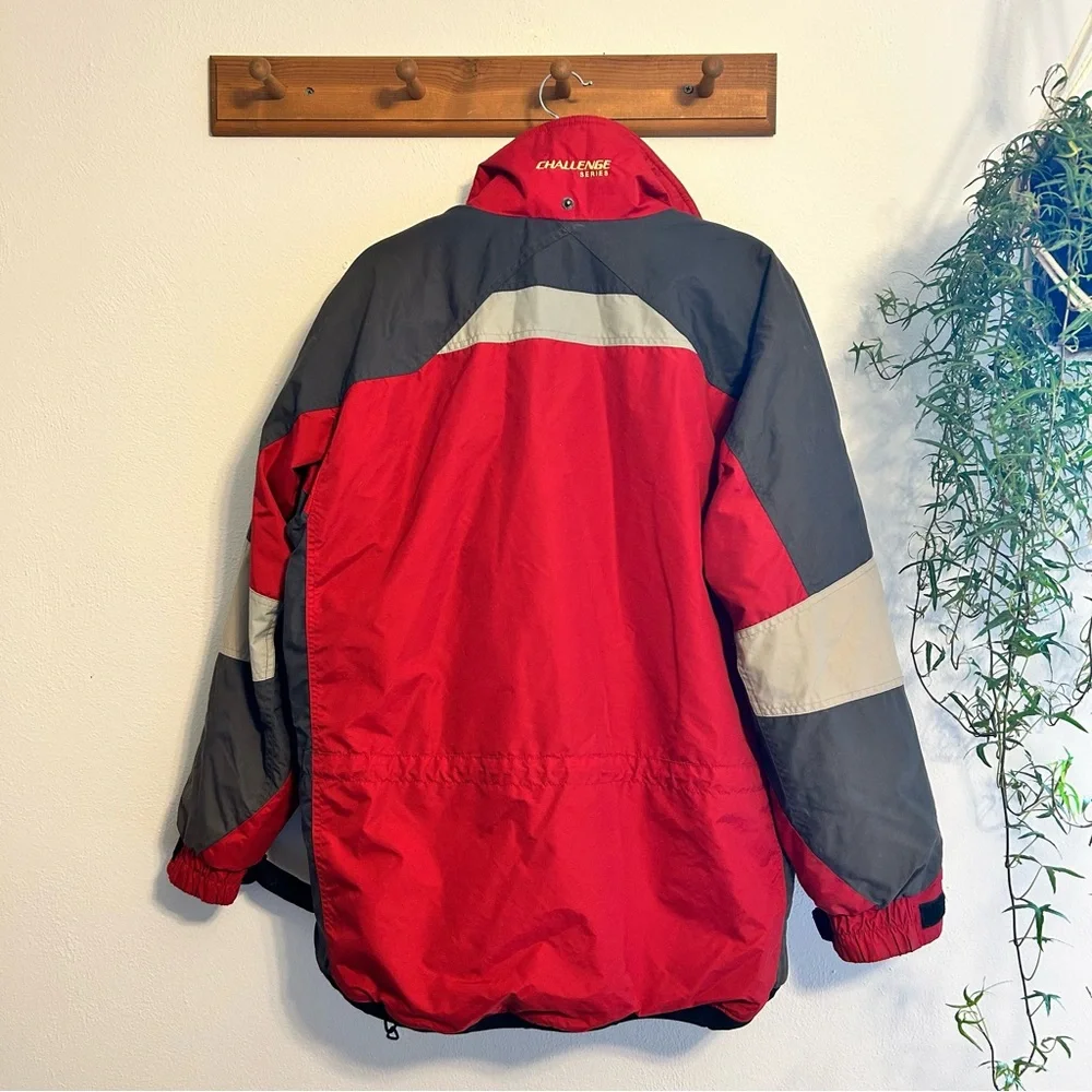 Columbia Men’s Challenge Series Red and Grey Coat with Removable Fleece Jacket